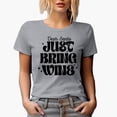thumbnail image 1 of Funny Dear Santa, Just Bring Wine, Christmas Merch Gift, Heather Grey T-Shirt, Small, 1 of 5