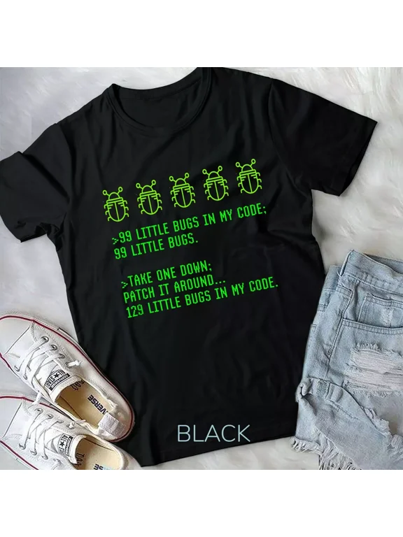 Funny Debugging Programming Coding Coder 99 Bugs In My Code Unisex T-shirt