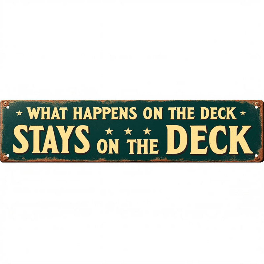 Curated visual reference: Funny Deck Tin Signs 16 4 Inches Happens On Deck Photo Inspiration