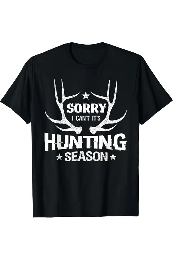 Funny Deer Hunting Antlers Quote Men Short Sleeve Graphic T-Shirt