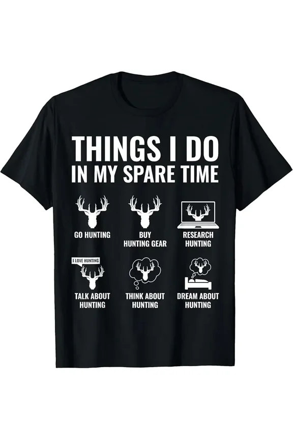 Funny Deer Hunting Lover Activities Men Short Sleeve Graphic T-Shirt