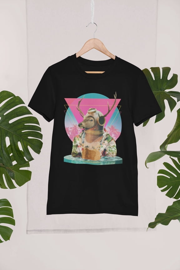 Funny Deer Men's T-shirt: Cotton Animal Print Tee
