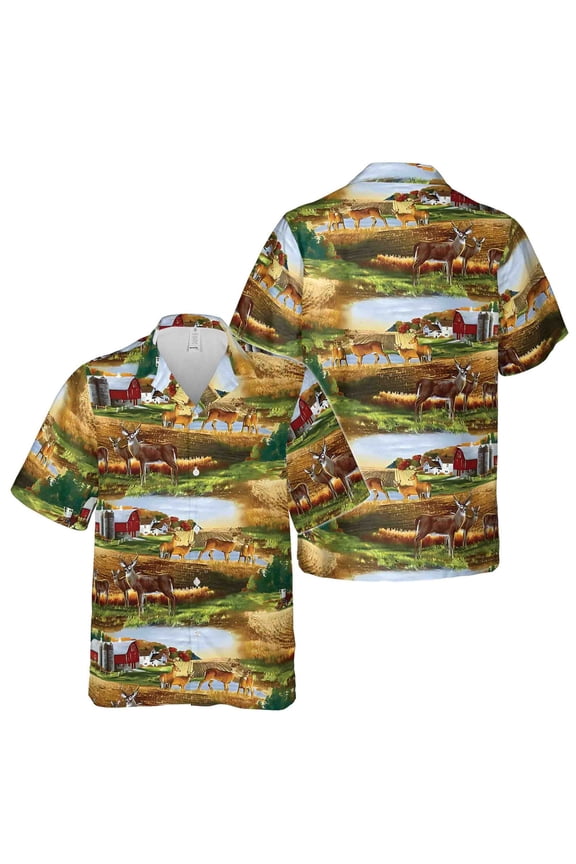 Funny Deers Farmhouse Lover Gift Hawaiian Shirt S-5XL