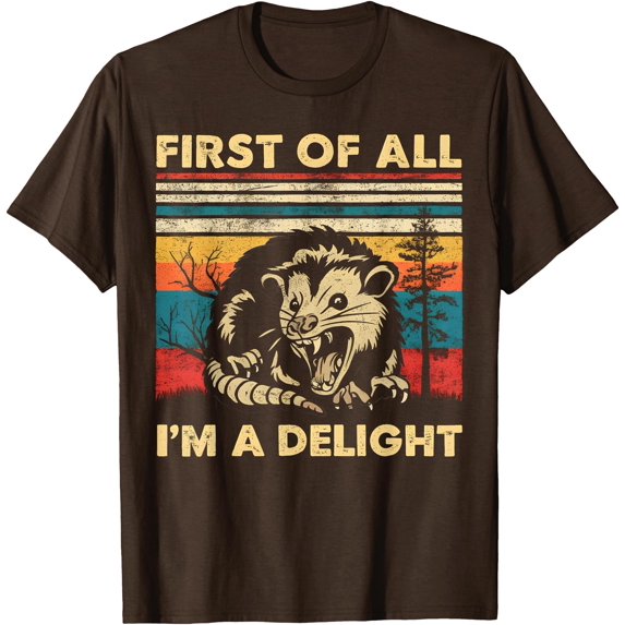 Funny Delight Opossum Unisex T-Shirt for Men Women Kids Toddler,Dark Chocolate Color,Size YS