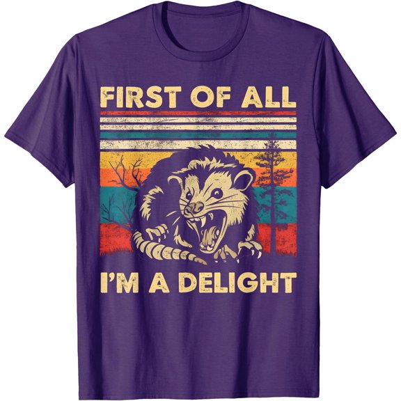 Funny Delight Opossum Unisex T-Shirt for Men Women Kids Toddler,Purple Color,Size YXS