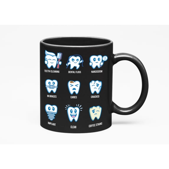Funny Dental Health or Dentistry Themed, a Dentist, Black 11oz Ceramic Mug