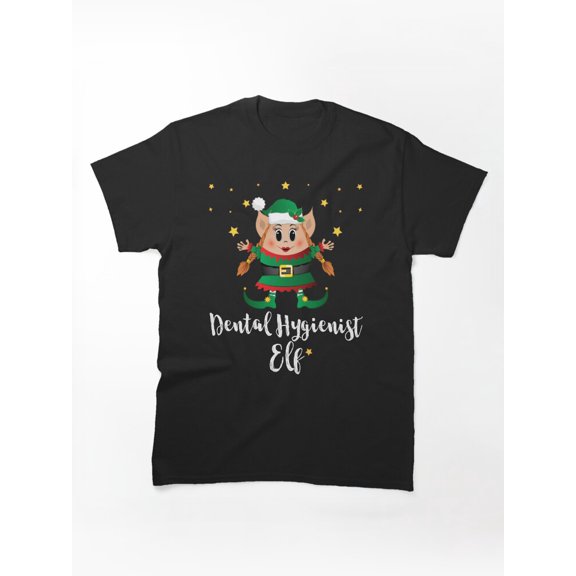Funny Dental Hygienist Elf Christmas T-Shirt - Cute Holiday Gift for Dentists & Hygienists G3408, for Unisex, Up to Size 5XL