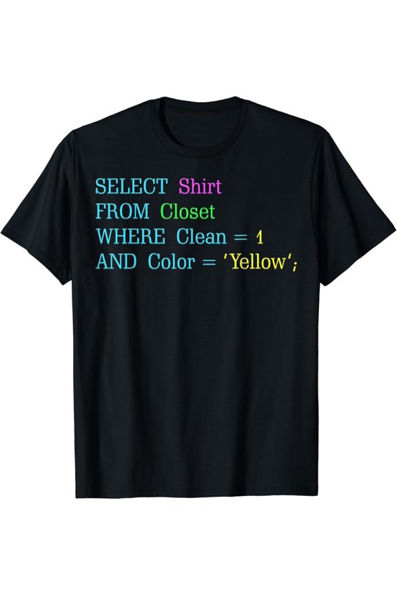 Funny Design For Programmers Select Shirt From Closet Yellow T-Shirt