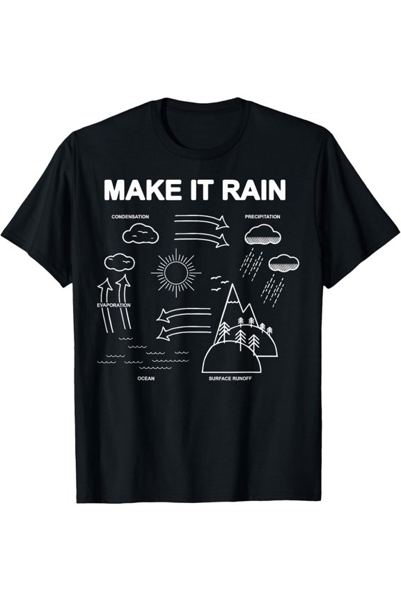 Funny Design Make It Rain Cycle Process Sketch Funny Gift Unisex T-Shirt