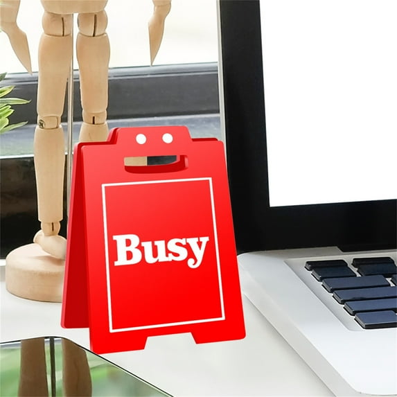 Funny Desk Sign | Cute Office Cubicl Decor | "Busy" | Humorous Gift for Coworkers, Boss, Manager, or Just for Yourself | Fun Office Desk Accessories for Women
