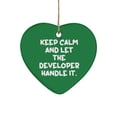 thumbnail image 1 of Funny Developer Heart Ornament, Keep Calm and Let The Developer Handle It, Special Christmas Ornament for Coworkers from Friends, Birthday Gift Ideas, Unique Birthday Gifts, Personalized Birthday, 1 of 1