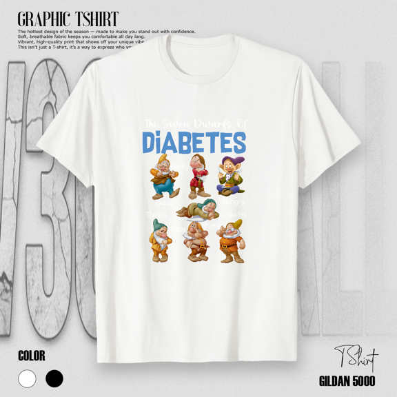 Funny Diabetes Awareness Seven Dwarfs Humor Quote Unisex Unisex T-Shirt up to size 5XL