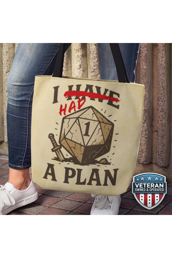 Funny Dice DnD Tote Bag I Had a A Plan Dungeons and Dragons Shopping Bag Dungeon Master Ga