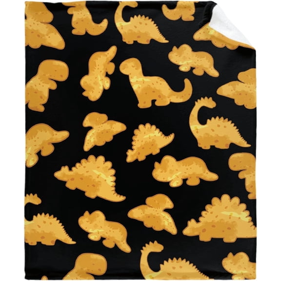 Funny Dino Chicken Nuggets Throw Blanket - \u200bSuper Soft Flannel Fleece Blanket for Gifts,Bedding Quilt Home Decor for Couch Sofa Bed All Season 30"x40" for Pets