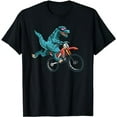 thumbnail image 1 of Funny Dino On Dirt Bike T-Rex Lover Rider Motorcycle Riding T-Shirt, 1 of 5