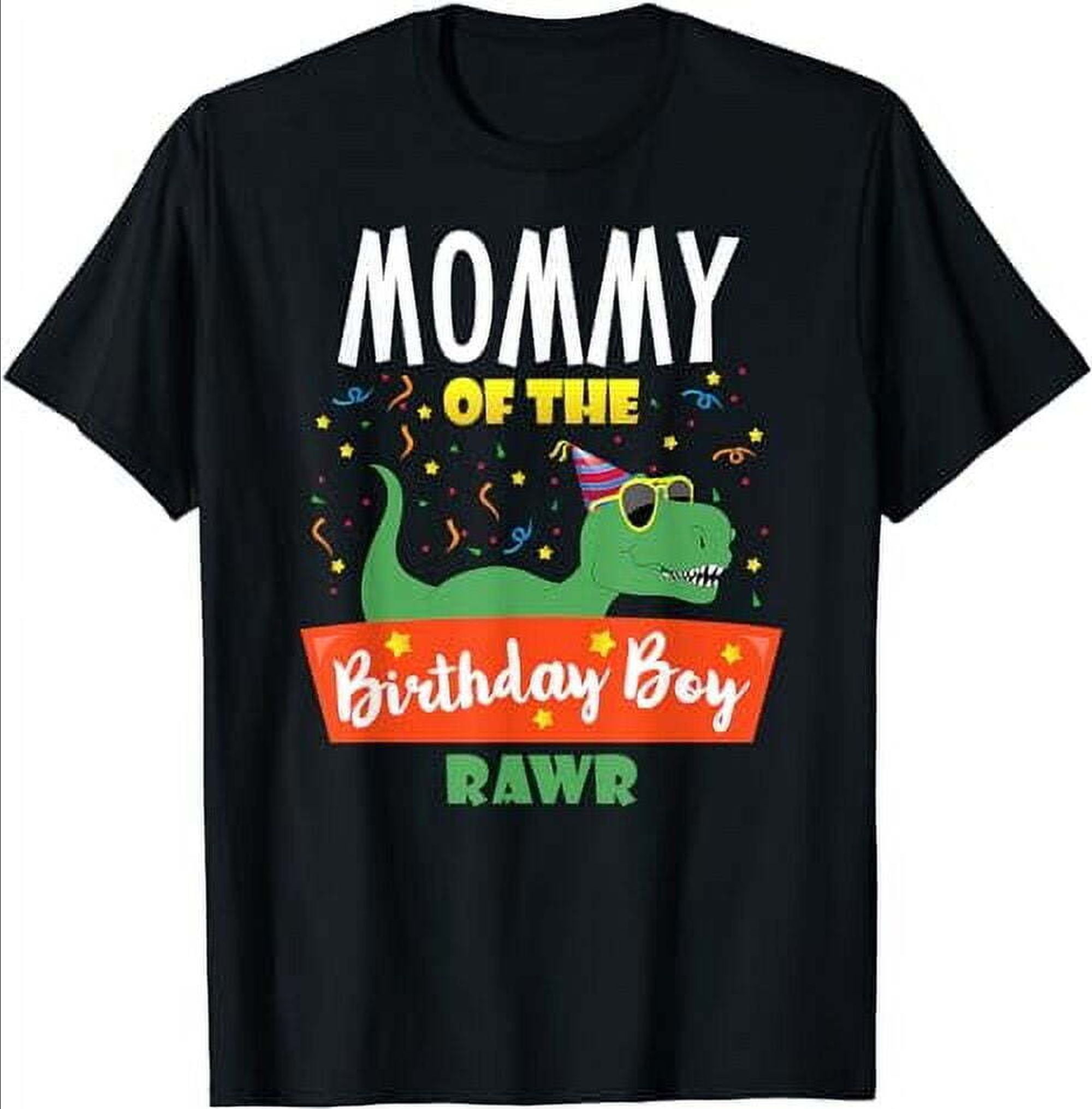 Funny Dino Party Tee for the Birthday Boy - Roaring Raptor & T-Rex ...