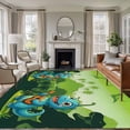 thumbnail image 1 of Funny Dinosaur Area Rugs 5'x8', Washable Small Throw Rugs for Classroom Bedroom, Playing Guitar Palm Tropical Green Silhouette Indoor Outdoor Rug Non-Slip Low Pile Carpet Runner Reversible Floor Mats, 1 of 8