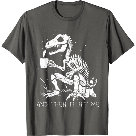 Funny Dinosaur Bones Story Teller Goth Halloween Unisex T-Shirt for Men Women Kids,Charcoal Color,Size M