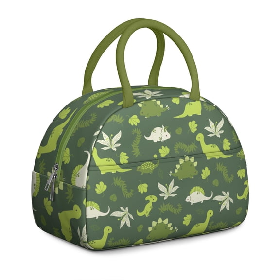 Funny Dinosaur Lunch Box - Roaring Dino & Planets Print Insulated Cooler Bag, Leakproof for School, Camping & Dinosaur Lovers (Vibrant Colors)