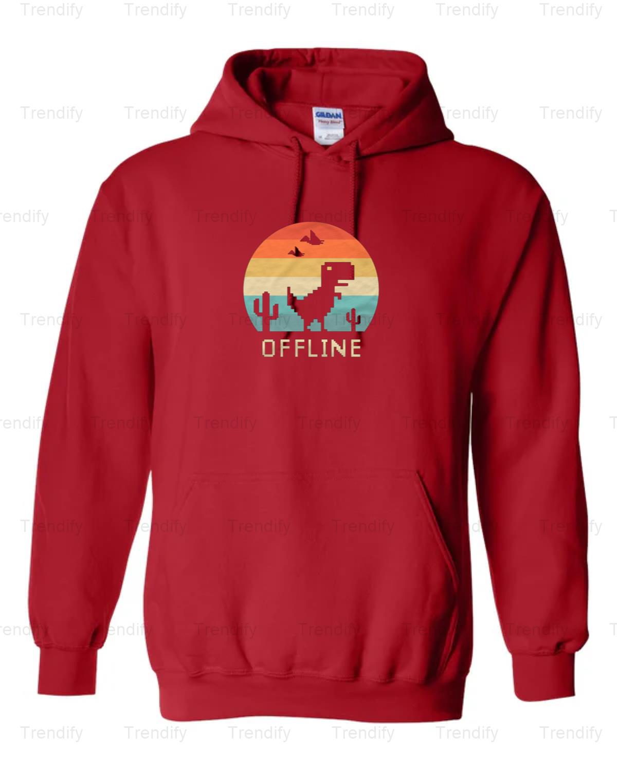 Offline Dinosaur Hoodie - Fun Retro Casual Sweater