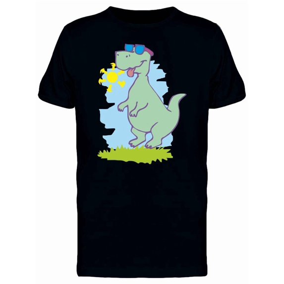 Funny Dinosaur On Hot Summer Tee Men's -Image by Shutterstock