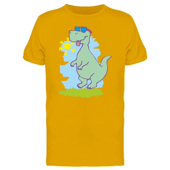Funny Dinosaur On Hot Summer T-Shirt Men -Image by Shutterstock, Male Small