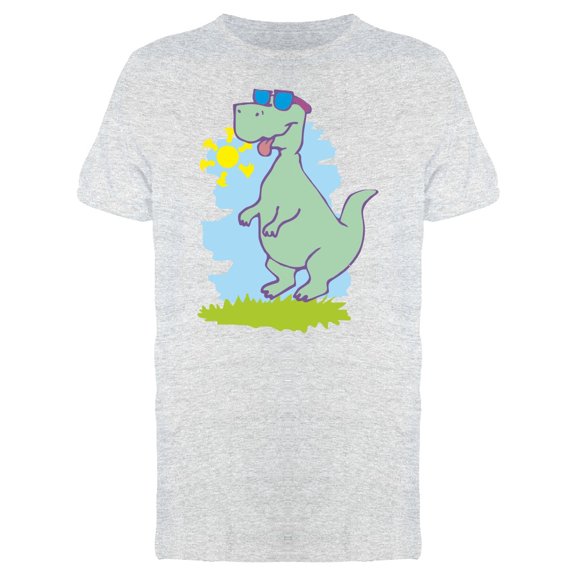 Funny Dinosaur On Hot Summer T-Shirt Men -Image by Shutterstock, Male XX-Large