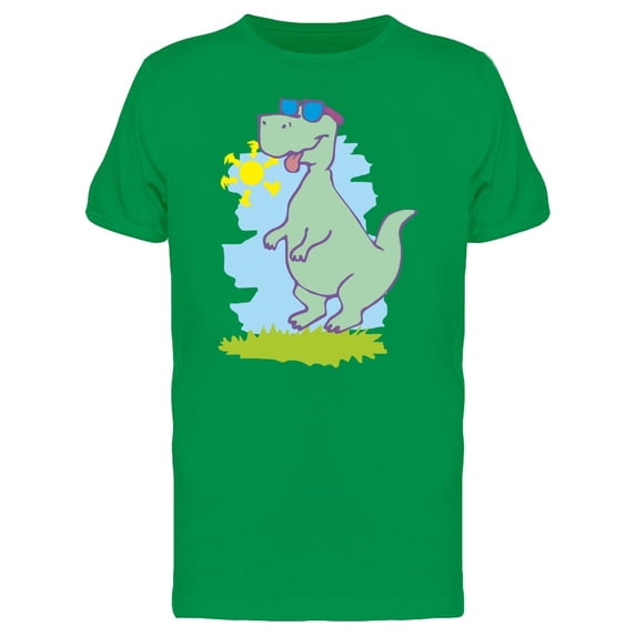 Funny Dinosaur On Hot Summer Tee Men's -Image by Shutterstock