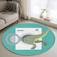 thumbnail image 1 of Funny Dinosaur Round Living Room Rugs 4 ft, Dinosaur's Butt White Washing Machine Farmhouse Washable Area Rug with Non-Slip Sturdy Edge Binding Round Carpet for Entryway Kitchen Bedroom Bathroom, 1 of 9