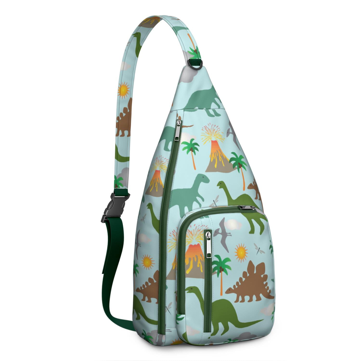 Funny Dinosaur Shoulder Bag&nbsp;- Whimsical Dino Graphic Sling Backpack (Organized Storage, Lightweight)