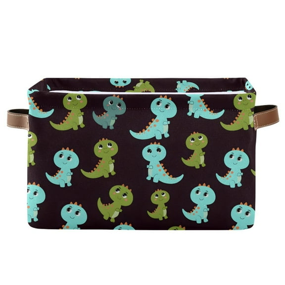 Funny Dinosaur Storage Bins with Handle Fabric Organizer Basket Foldable Box 1 Pack 14.2x10.2x8.3