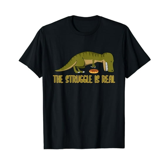 Funny Dinosaur T-Rex Donut - The Struggle Is Real - T Rex T-Shirt