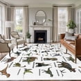 thumbnail image 1 of Funny Dinosaurs Area Rug 5x8 Washable Rug Non Slip Primitive Natural Wild Animals Names Large Area Rug Soft Stainresistant Indoor Floor Carpet for Living Room Bedroom Home Office Dining Room Nursery, 1 of 8