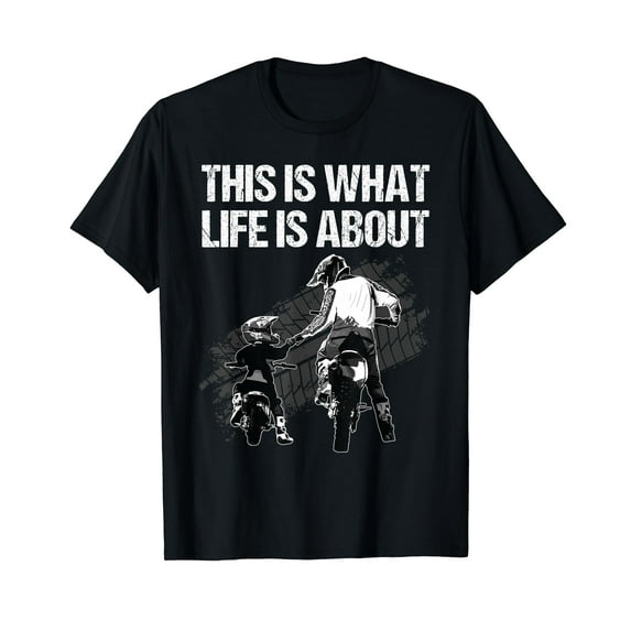 Funny Dirt Bike Art For Men Dad Boys Kids Motorcycle Lover Black T-Shirt
