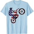 thumbnail image 1 of Funny Dirt Bike Art Motorcycle Dirtbike US Flag Softstyle Unisex T-Shirt,Light Blue Color,Size XL, 1 of 5