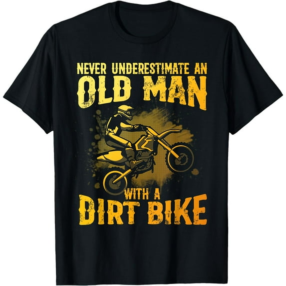 Funny Dirt Bike Art for Grandpa Men Motocross Dirtbike Lover Softstyle Unisex T-Shirt,Black Color,Size L