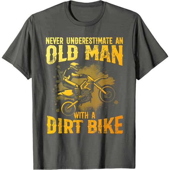 Funny Dirt Bike Art for Grandpa Men Motocross Dirtbike Lover Softstyle Unisex T-Shirt,Charcoal Color,Size M