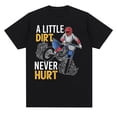 thumbnail image 1 of Funny Dirt Bike Design Casual T-Shirt Short Sleeve Black Tee, 1 of 5