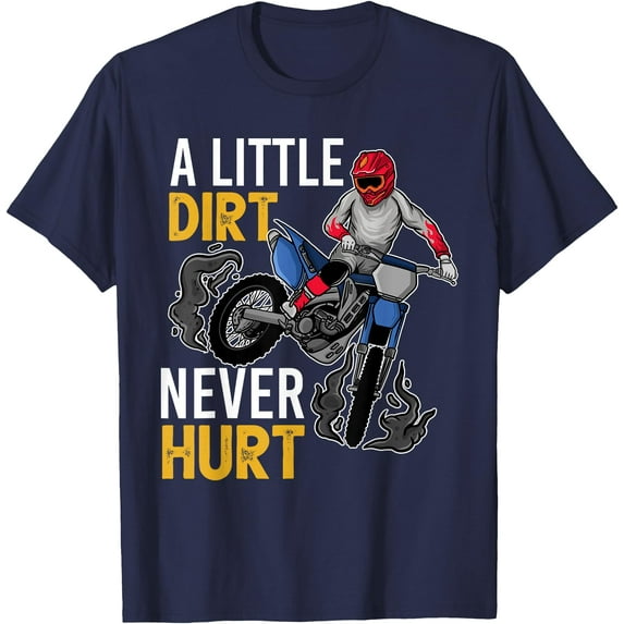Funny Dirt Bike Motorbike Racing Softstyle Unisex T-Shirt,Navy Color,Size M