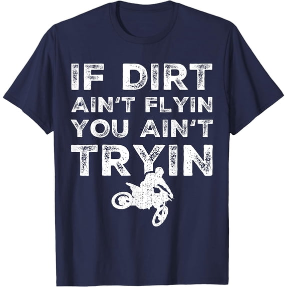 Funny Dirt Bike Riding Motocross Rider Supercross Softstyle Unisex T-Shirt,Navy Color,Size YM