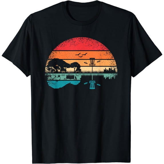 Funny Disc Golf Basket Frisbee Tree Guitar Guitarist T-Shirt
