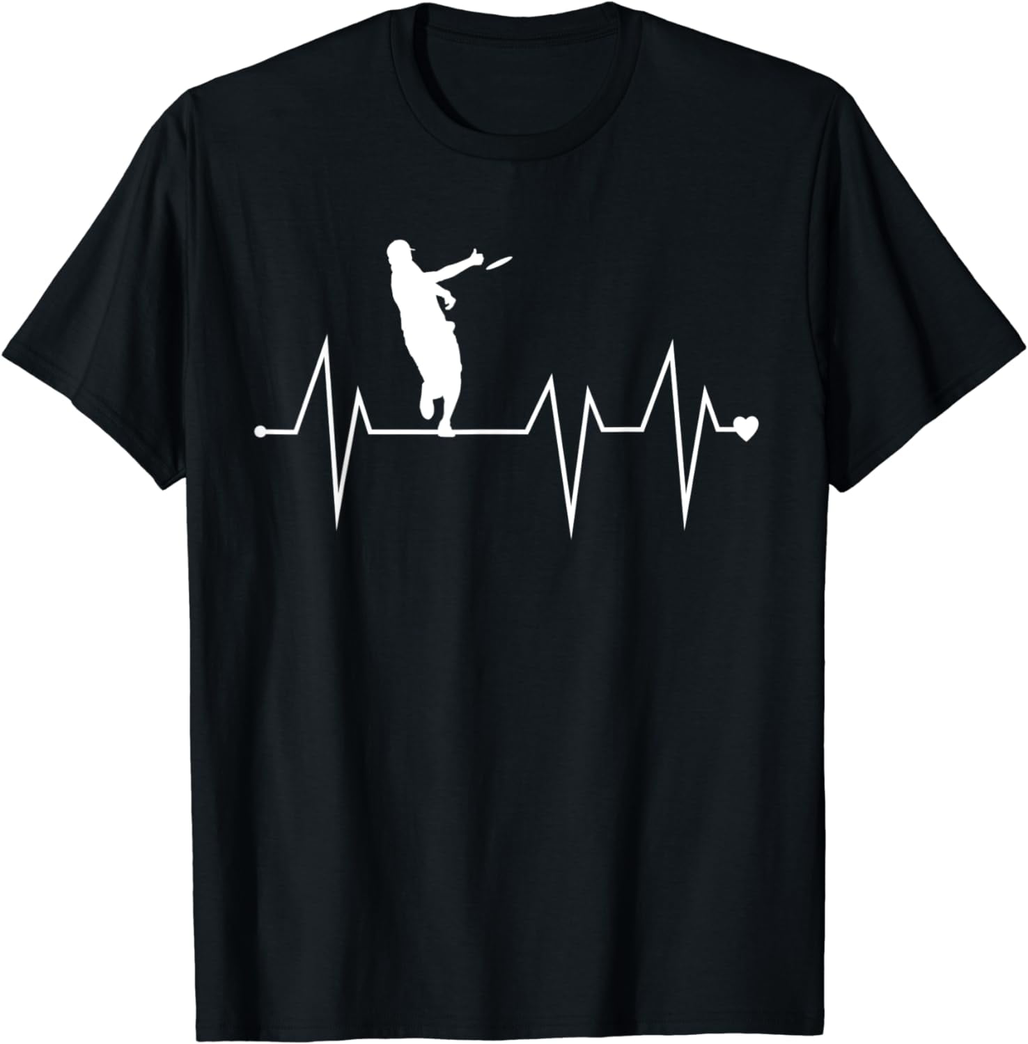 Funny Disc Golf Player Golfer Heartbeat Heart Pulse Rate EKG TShirt