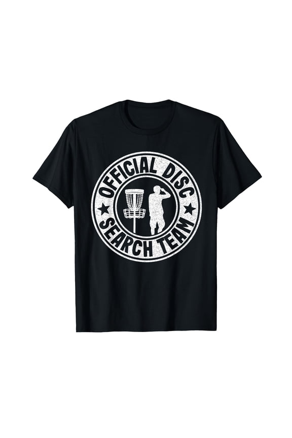 Funny Disc Golf T-Shirt with Official Disc Search Team Logo for Enthusiasts