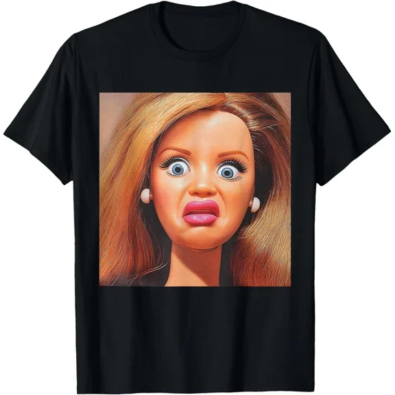 Funny Disgusting Doll Face Hilarious Gift Y2K T-Shirt