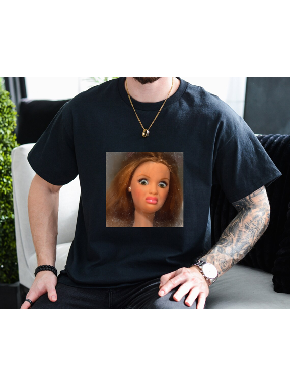 Funny Disgusting Doll Face Meme Sarcastic Gift Unisex T-Shirt, up to size 3XL.