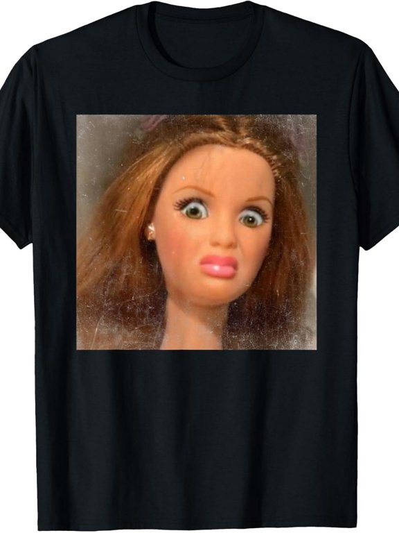 Funny Disgusting Face Doll Meme T-Shirt Graphic Tee for Men Women