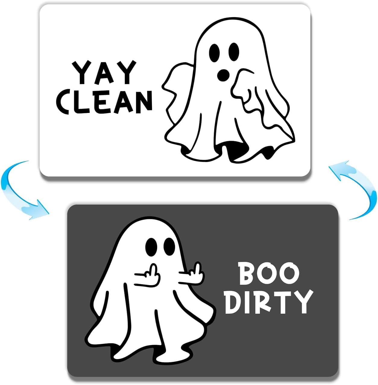 Funny Dishwasher Magnet Clean Dirty Sign,Cute Cartoon Specter Universal Double Sided Refrigerator Magnet,Double Sided Reversible Dish Washer Magnet Signfor Kitchen Home Accessories Decor