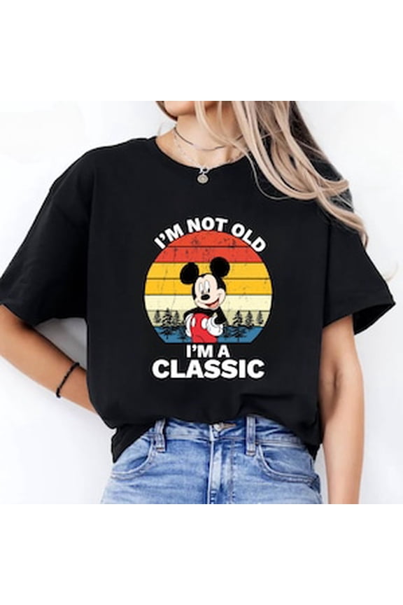 Funny Disney Birthday Shirt – I’m Not Old I’m a Classic Tee with Mickey – Retro Graphic T-Shirt Gift for Men, Women, or Disney Fans