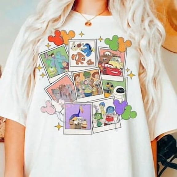 Funny Disney Pixar Characters Group Shirt, Toy Story Cars Monster Inc Balloons T-shirt, Pixar Pals Playtime Party Tee, Pixar Fest 2025
