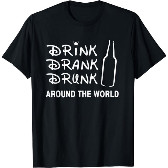 Funny Distress Drink Drank Drunk Around The World Shirt